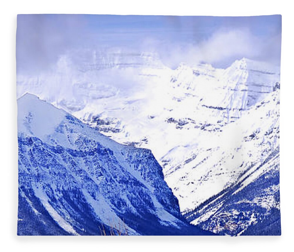 Mountain Fleece Blanket featuring the photograph Snowy mountains by Elena Elisseeva