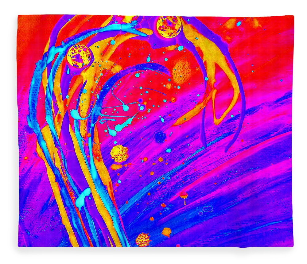 Abstract Fleece Blanket featuring the painting Solar Flare by Darren Robinson