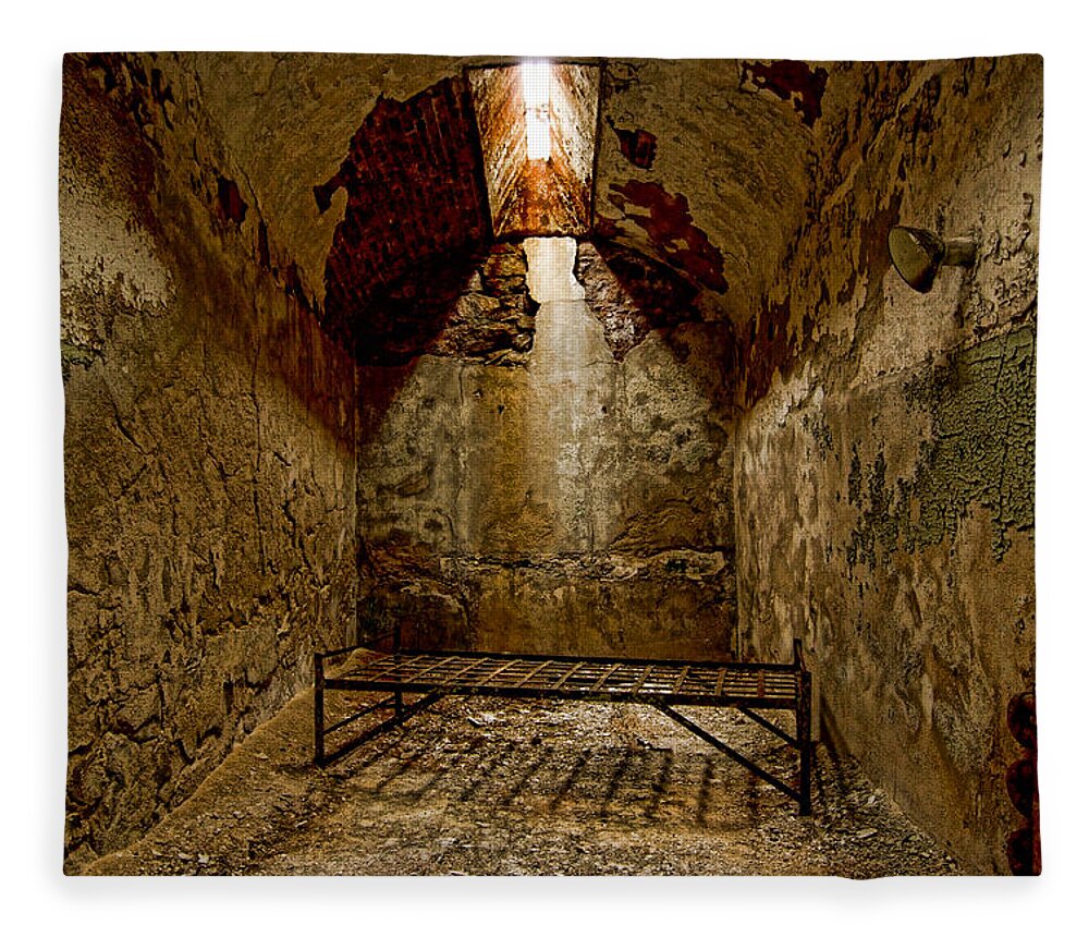 Eastern State Penitentiary Fleece Blanket featuring the photograph Solitude by Michael Dorn