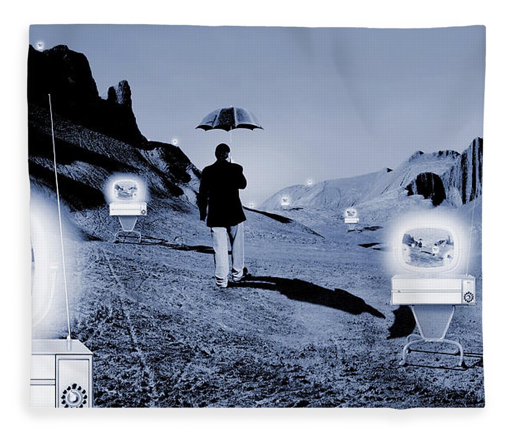 Surrealism Fleece Blanket featuring the photograph SOS by Mike McGlothlen