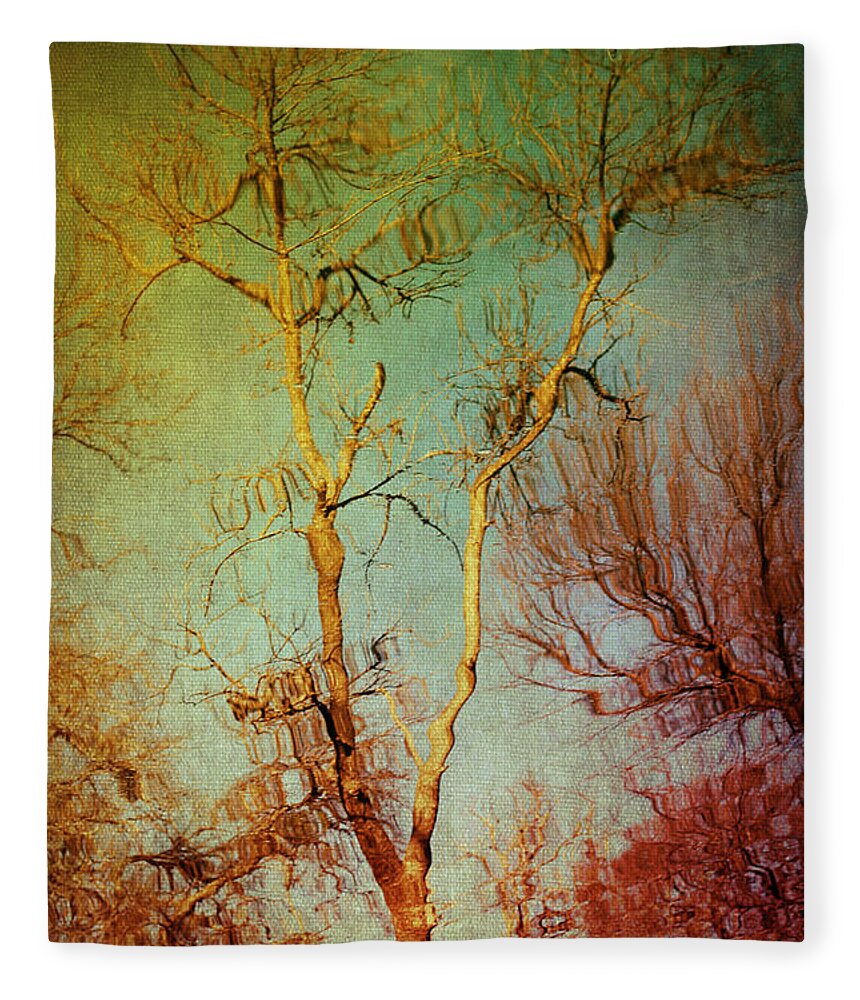 Sky Fleece Blanket featuring the photograph Souls of Trees by Trish Mistric