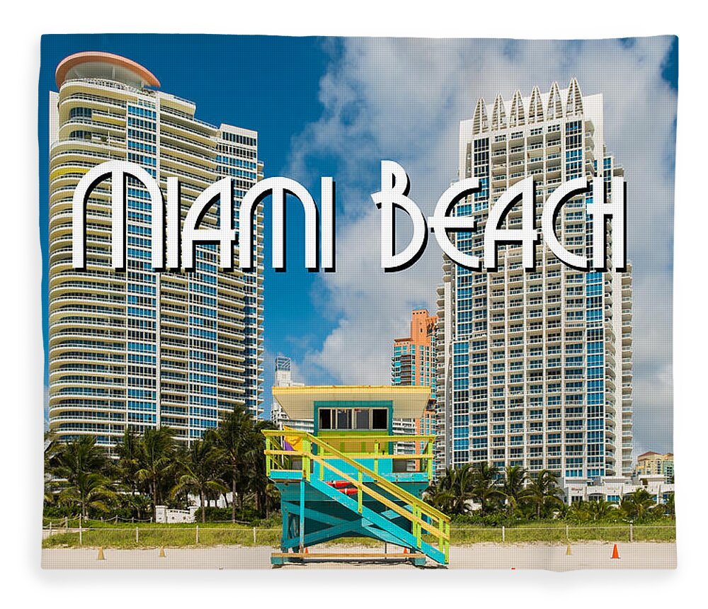 Architecture Fleece Blanket featuring the photograph South Beach by Raul Rodriguez