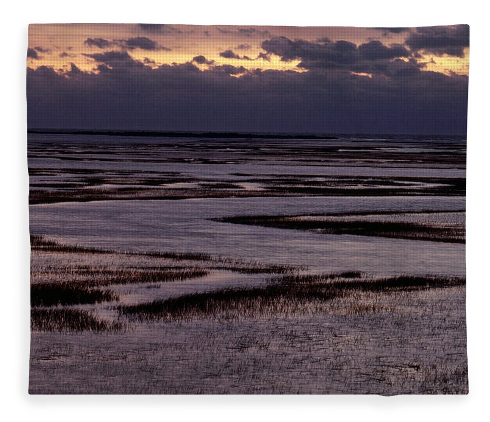 North Inlet Fleece Blanket featuring the photograph South Carolina Marsh At Sunrise by Larry Cameron