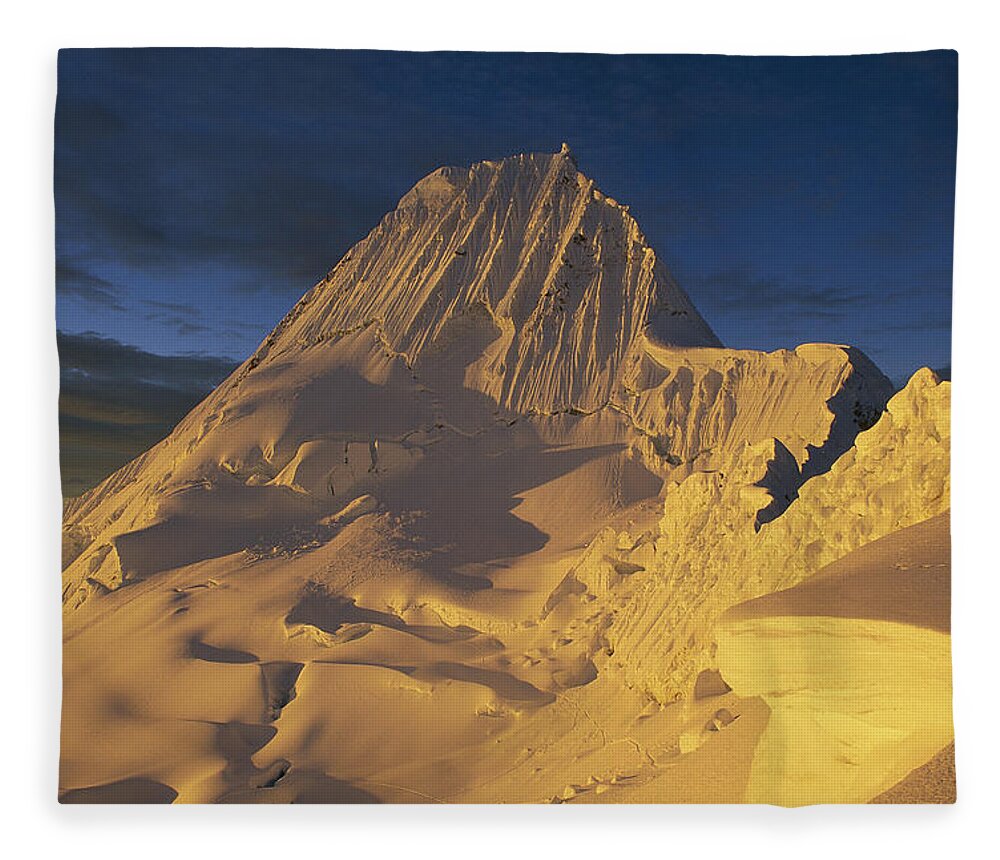 Feb0514 Fleece Blanket featuring the photograph Southwest Face Of Alpamayo Peru by Grant Dixon