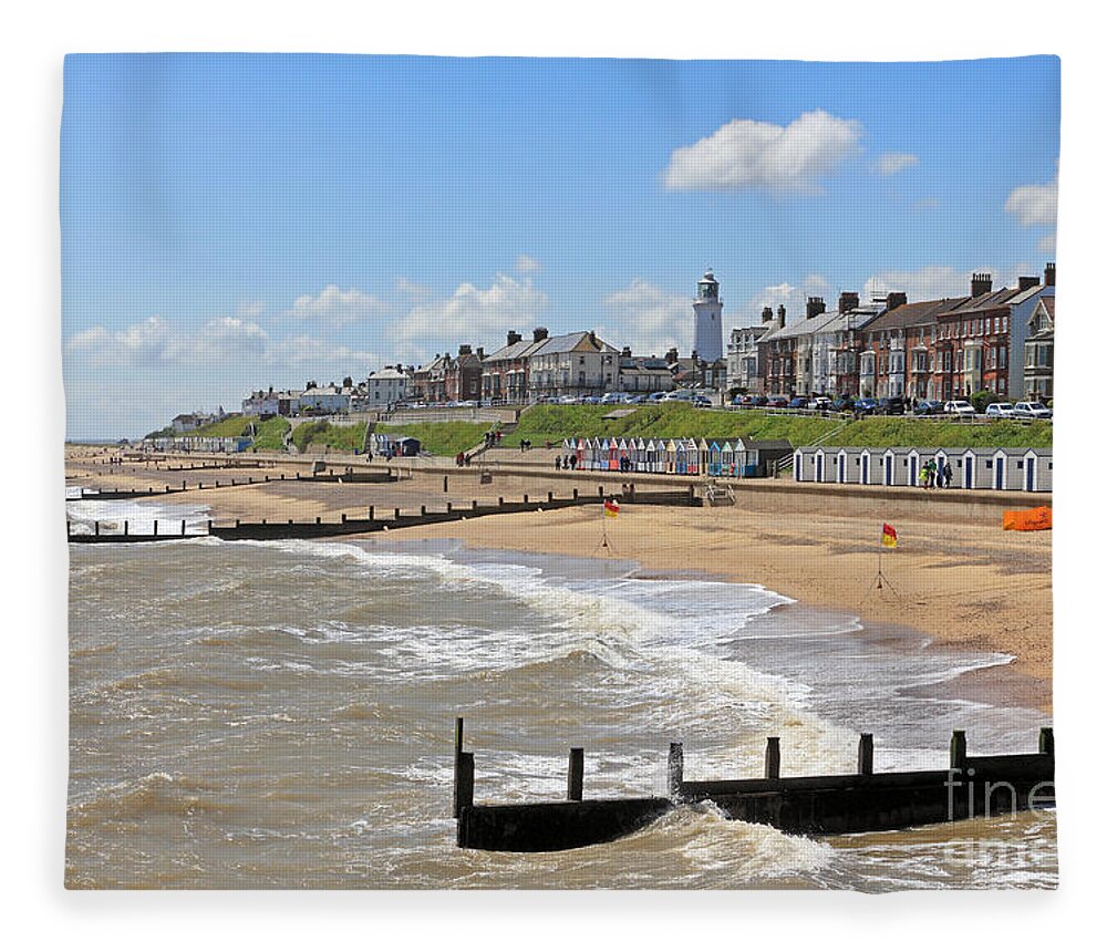  Fleece Blanket featuring the photograph Southwold Beach 2 by Julia Gavin