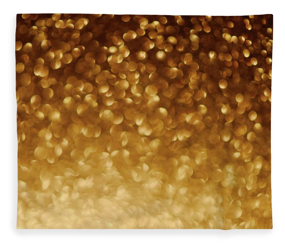 Snow Fleece Blanket featuring the photograph Sparkling Gold Background by Moncherie