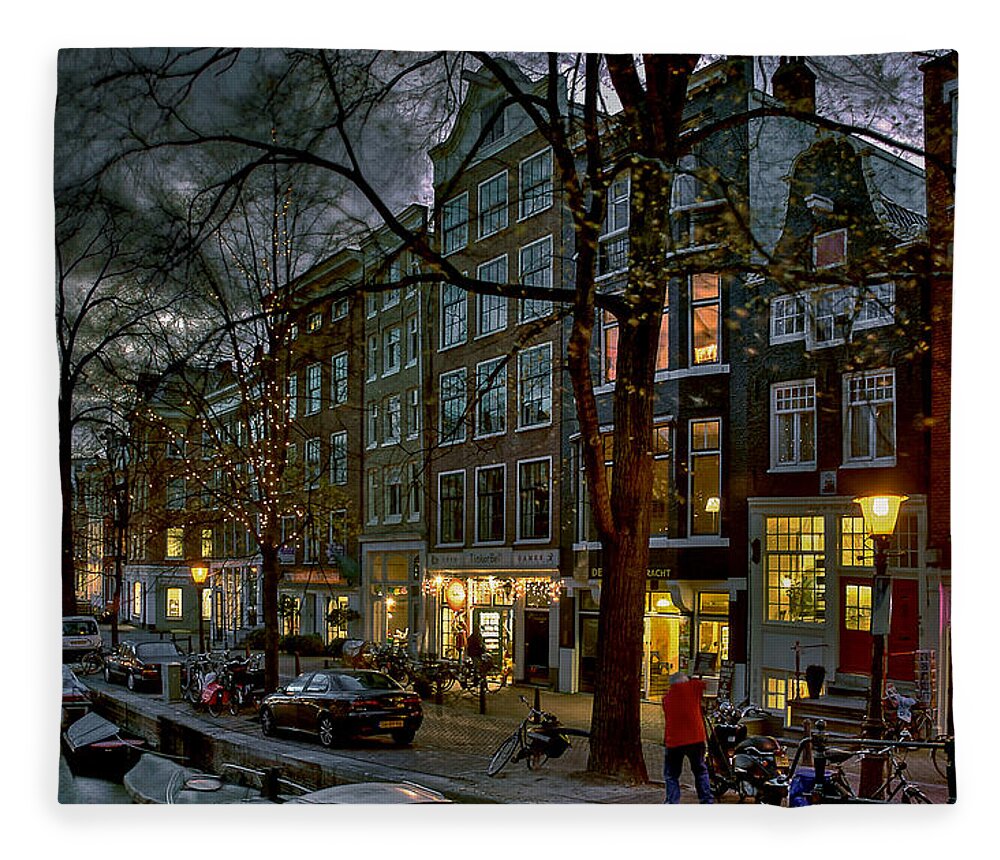 Holland Amsterdam Fleece Blanket featuring the photograph Spiegelgracht 8. Amsterdam by Juan Carlos Ferro Duque