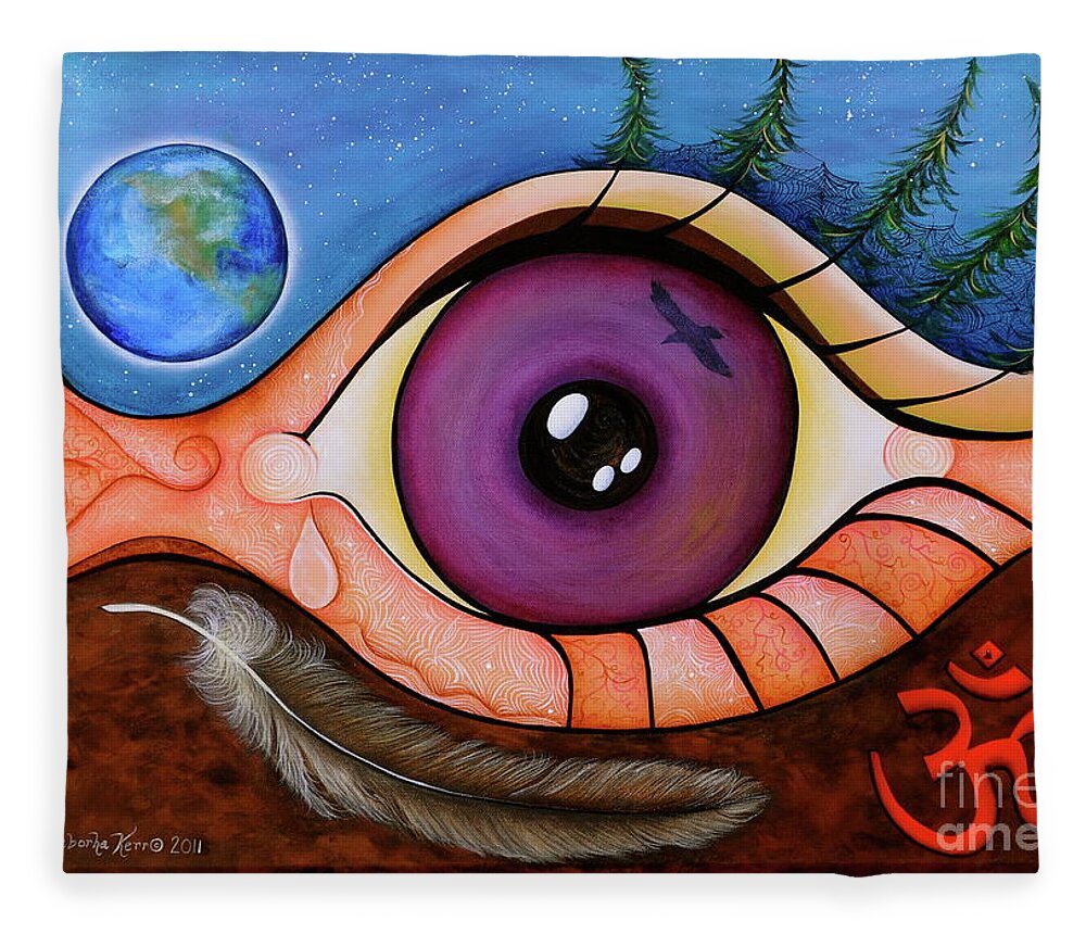 Spiritual Paintings Fleece Blanket featuring the painting Spirit Eye by Deborha Kerr