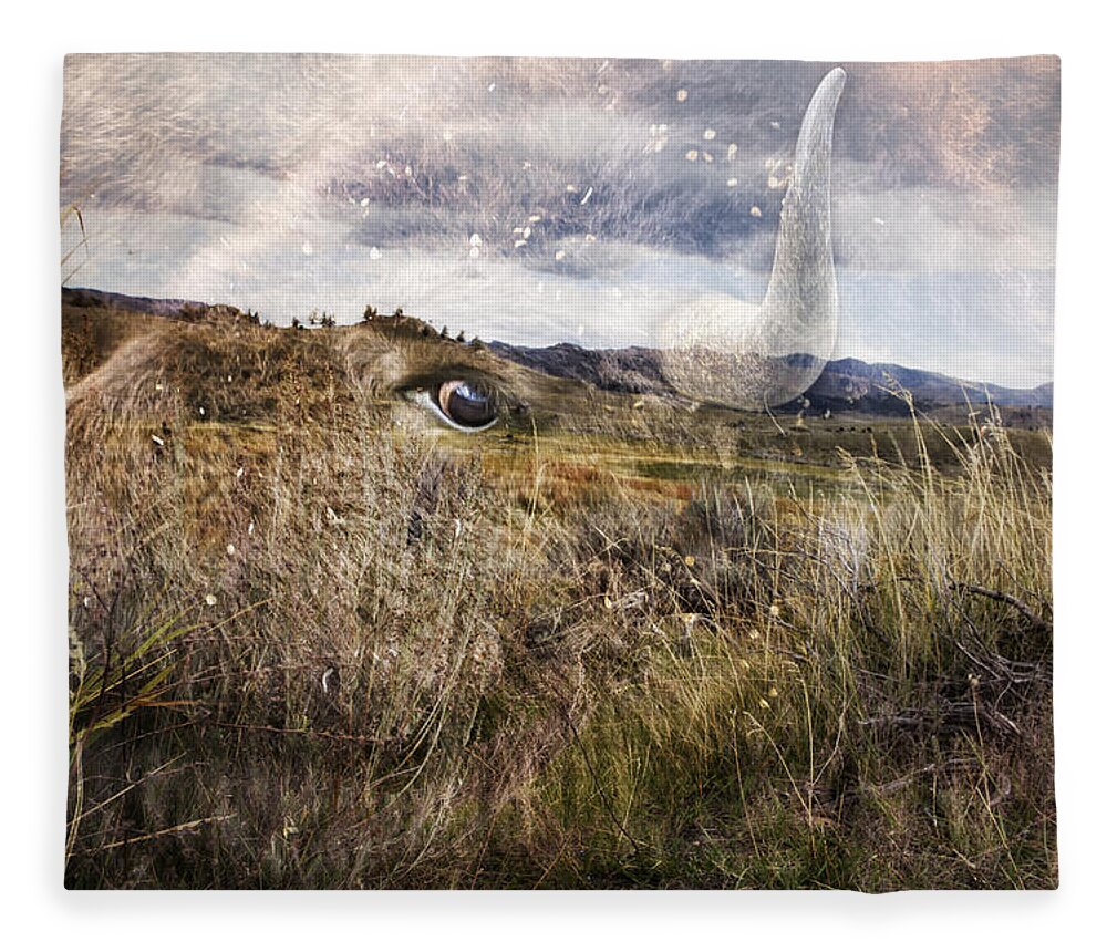 Buffalo Fleece Blanket featuring the photograph Spirit of the Past by Belinda Greb