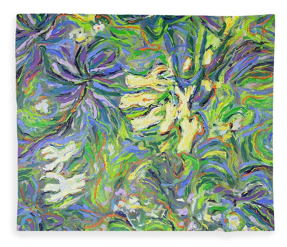 Abstract Fleece Blanket featuring the painting Spring Exuberance 2 by Zofia Kijak