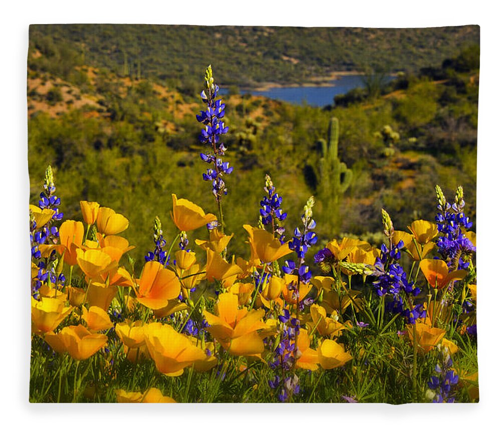 Poppies Fleece Blanket featuring the photograph Spring Southwest Style by Saija Lehtonen