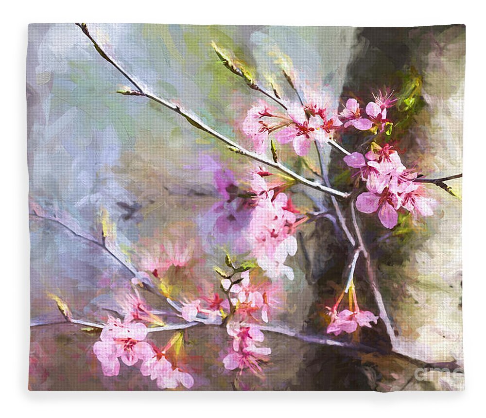 Poplar Tree Fleece Blanket featuring the photograph Spring's Awaited Color by Lori Dobbs