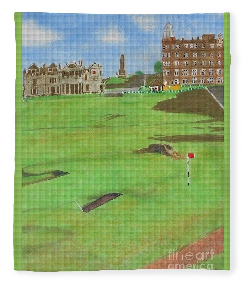 St. Andrews Fleece Blanket featuring the painting St. Andrews by Denise Railey