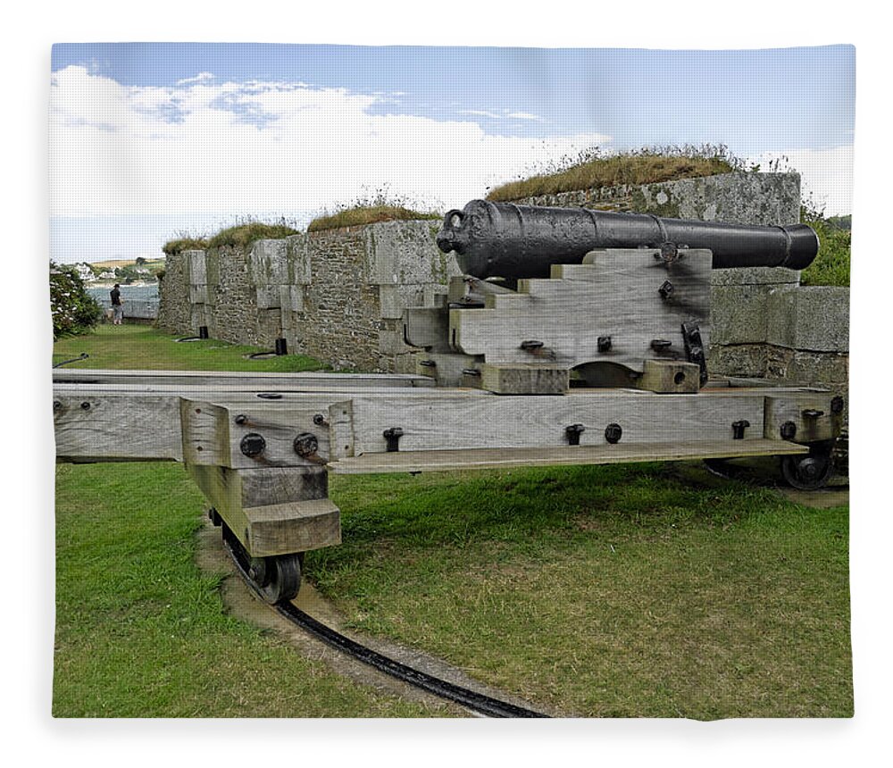 Bright Fleece Blanket featuring the photograph St Mawes Castle - Grand Sea Battery by Rod Johnson