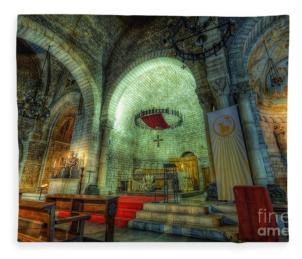 St Pere De Puelles Church Fleece Blanket featuring the photograph St Pere de Puelles Church - Barcelona by Yhun Suarez