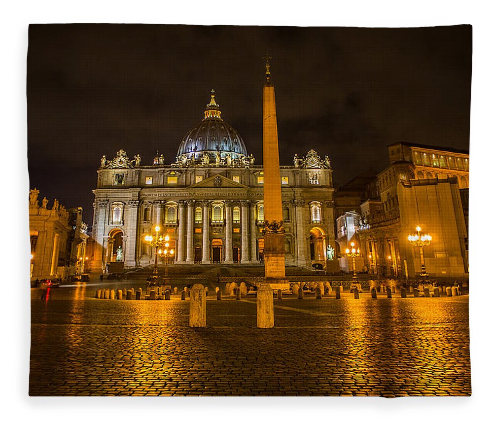 Bascilica Fleece Blanket featuring the photograph St Peters Bascilica by Weir Here And There