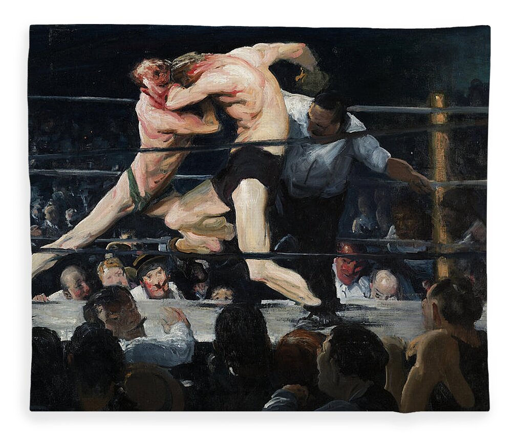 George Wesley Bellows Fleece Blanket featuring the painting Stag Night at Sharkeys by George Wesley Bellows