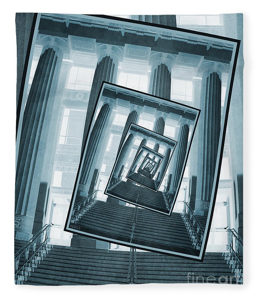 Photography Fleece Blanket featuring the photograph Stairs And Pillars by Phil Perkins