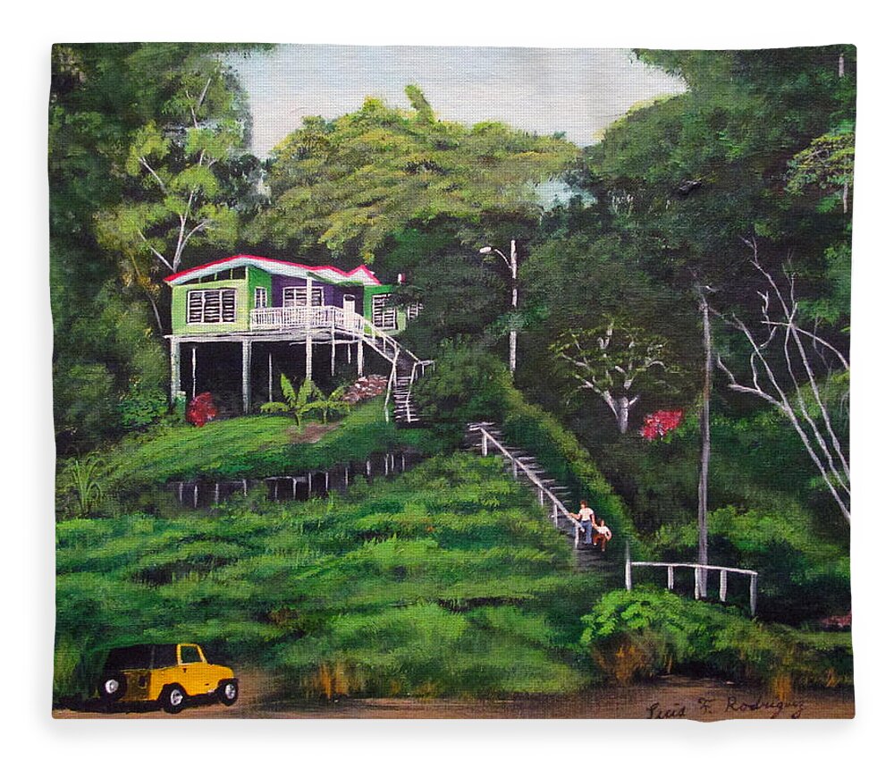 Island House Fleece Blanket featuring the painting Stairway To Heaven by Luis F Rodriguez