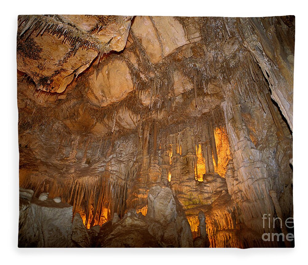 Geology Fleece Blanket featuring the photograph Stalactites In Lehman Cave, Great Basin by Ron Sanford