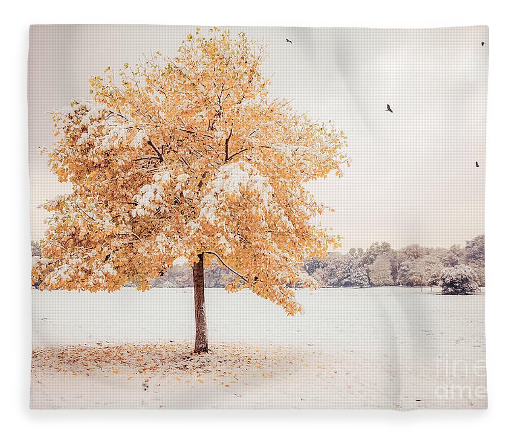 Autumn Fleece Blanket featuring the photograph Still Dressed In Fall by Hannes Cmarits