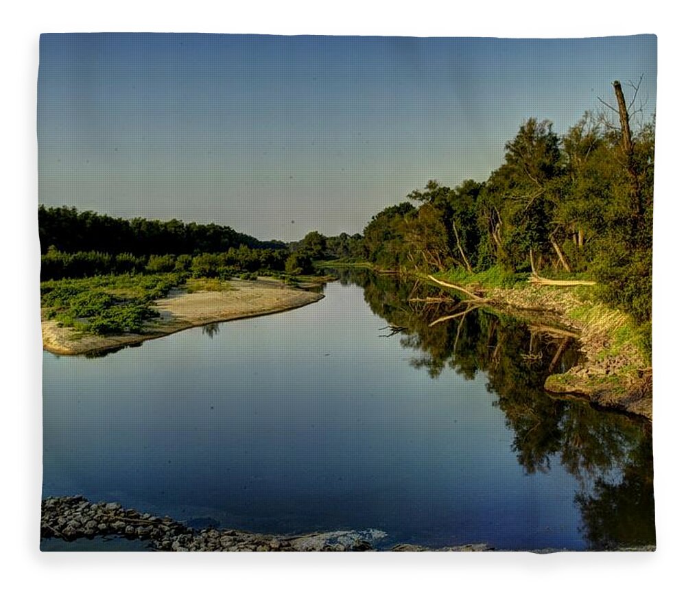 Brandywine Island Fleece Blanket featuring the photograph Still Waters At Brandywine by DArcy Evans