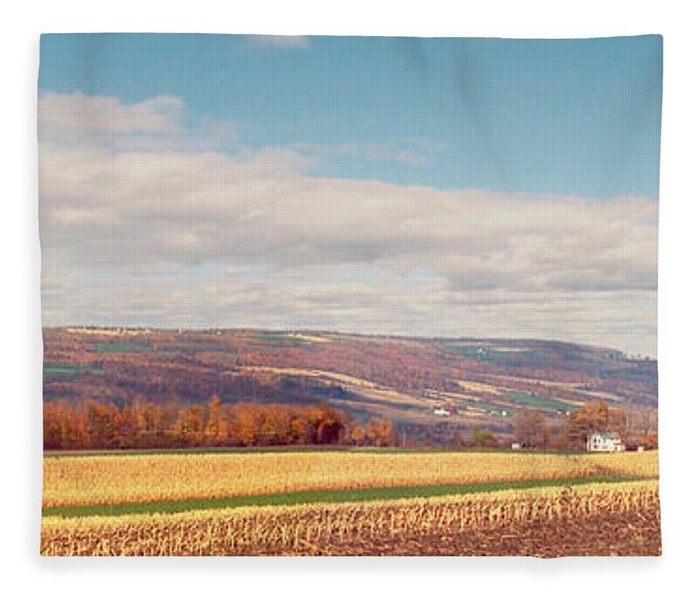 Landscape Fleece Blanket featuring the photograph Stockbridge Valley by Peter Rashford