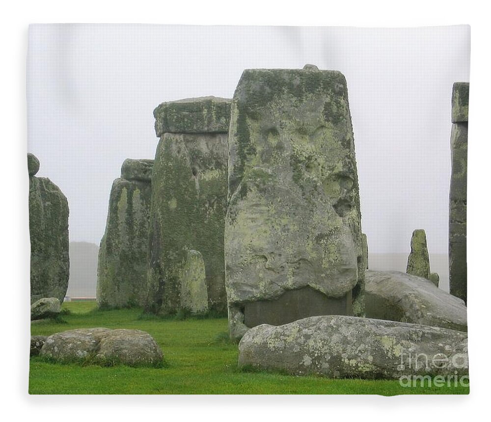 Stonehenge Fleece Blanket featuring the photograph Stonehenge Detail by Denise Railey