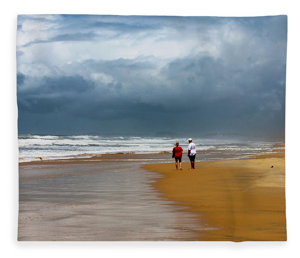 Beach Fleece Blanket featuring the photograph Storm Brewing by Susan Vineyard