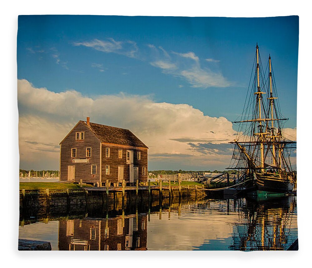 Salem Fleece Blanket featuring the photograph Storm clearing Pedrick house by Jeff Folger