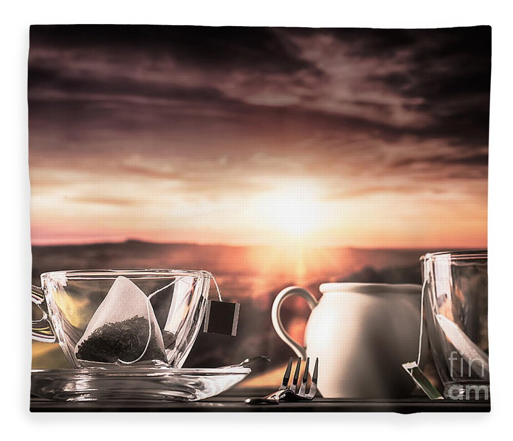 Tea Fleece Blanket featuring the photograph Storm in a teacup by Simon Bratt