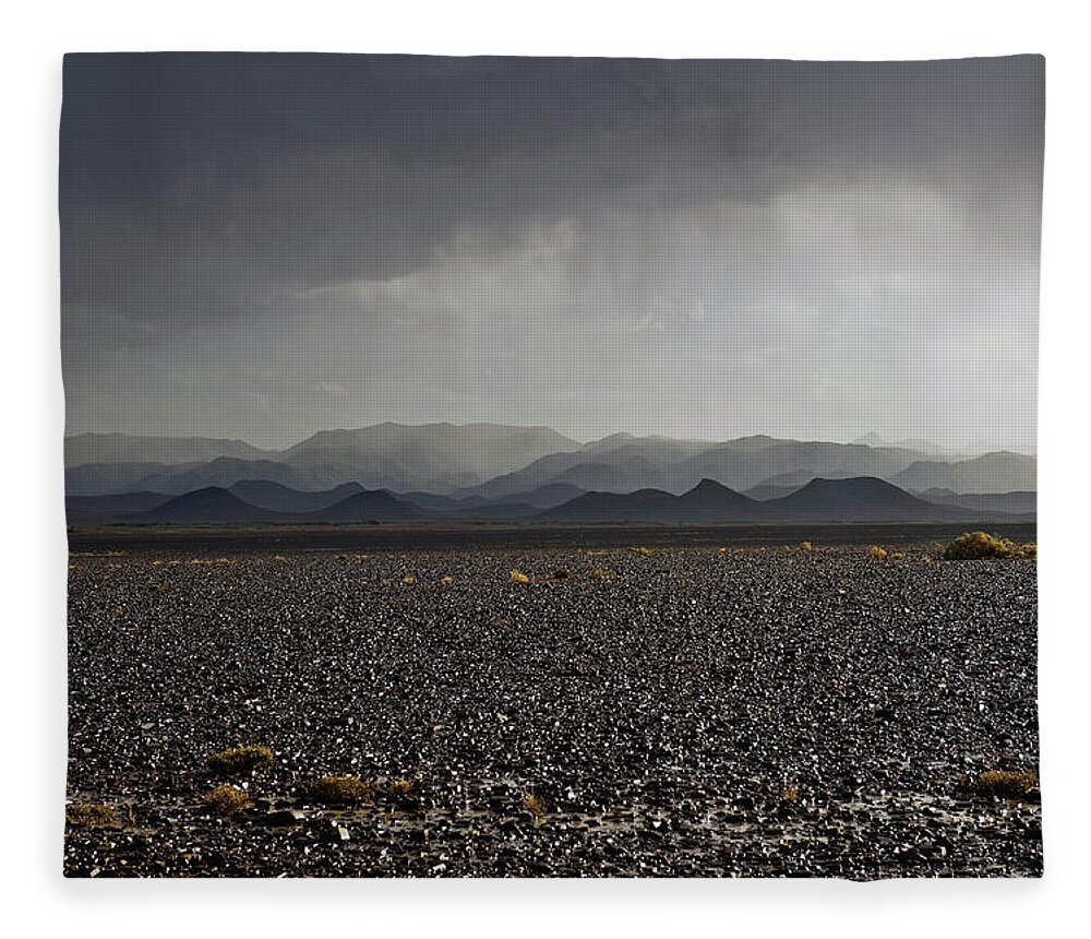Scenics Fleece Blanket featuring the photograph Storm In Moroccan Desert Africa by Pavliha
