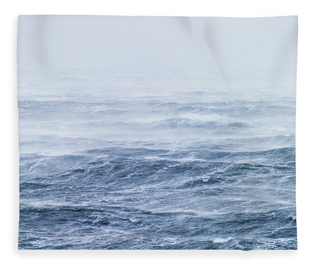 Scenics Fleece Blanket featuring the photograph Stormy Seas, North Atlantic Ocean by Arctic-images
