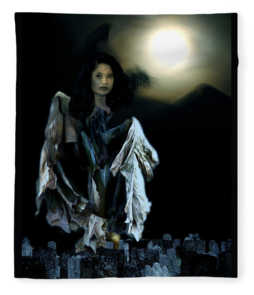 Angel Fleece Blanket featuring the digital art Strange Angel by Lisa Yount