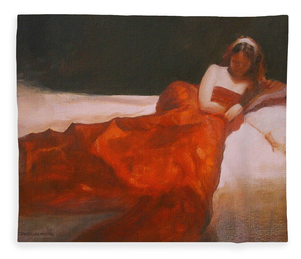 Sensuous Fleece Blanket featuring the painting Study for Repose by David Ladmore