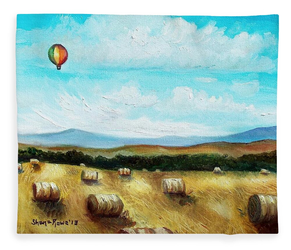 Landscape Fleece Blanket featuring the painting Summer Flight 3 by Shana Rowe Jackson