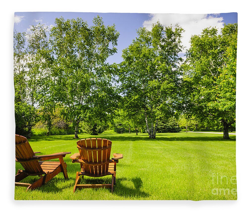Chairs Fleece Blanket featuring the photograph Summer relaxing 5 by Elena Elisseeva