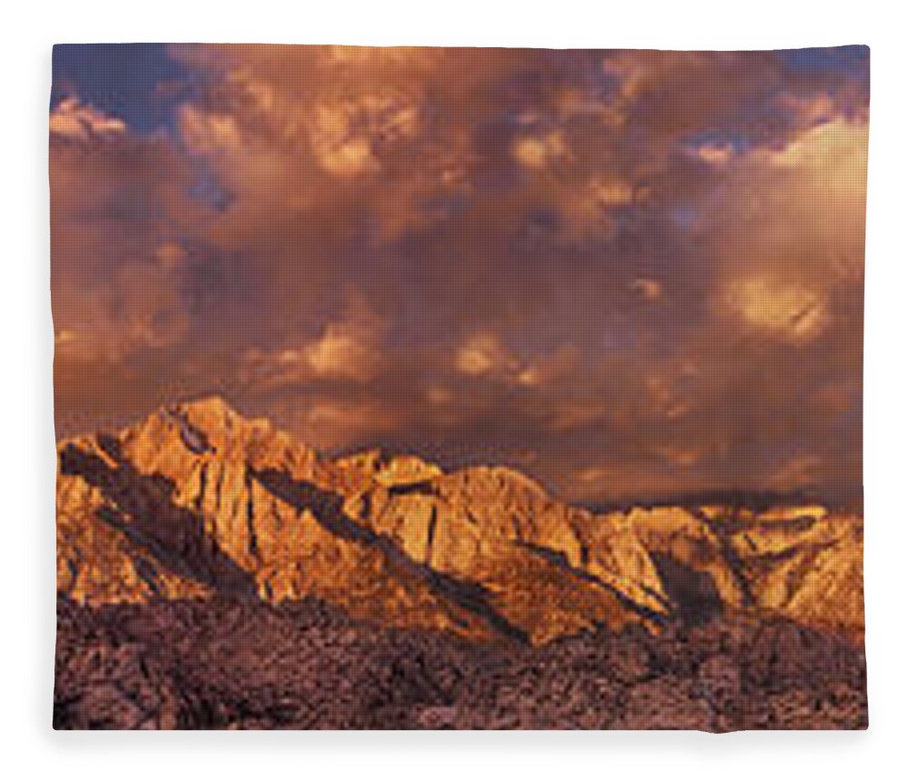 North America Fleece Blanket featuring the photograph Summer Storm Clouds Over the Eastern Sierras California by Dave Welling