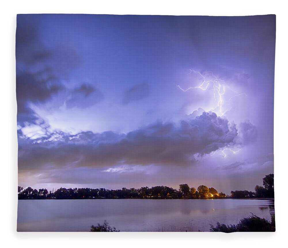 Lightning Fleece Blanket featuring the photograph Summer Storm by James BO Insogna