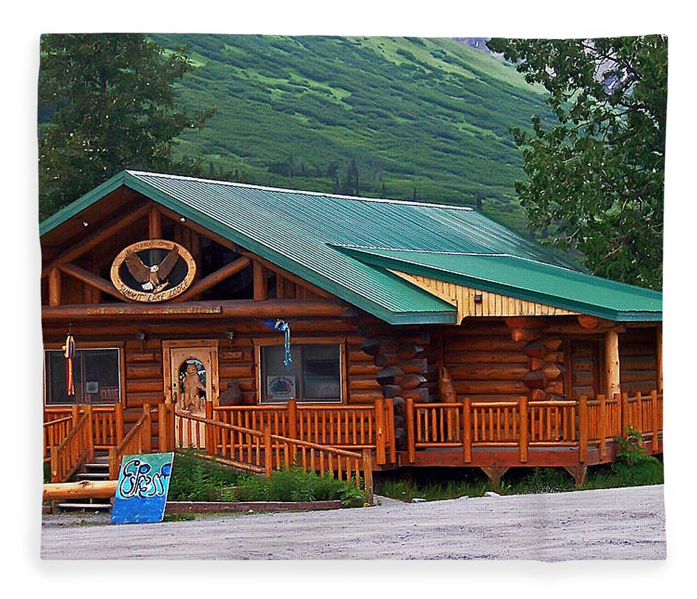 Alaska Fleece Blanket featuring the photograph Summit Lake Lodge Alaska 2 by Aimee L Maher ALM GALLERY