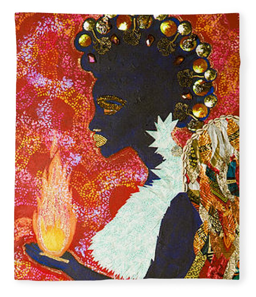 Sun Guardian The Keeper Of The Universe Fleece Blanket featuring the tapestry - textile Sun Guardian - The Keeper of the Universe by Apanaki Temitayo M
