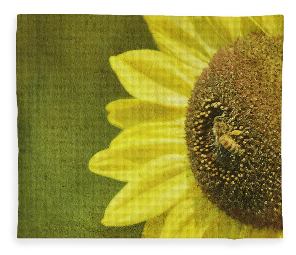 Animal Themes Fleece Blanket featuring the photograph Sunny, Honey Bee by Beata Malinowski