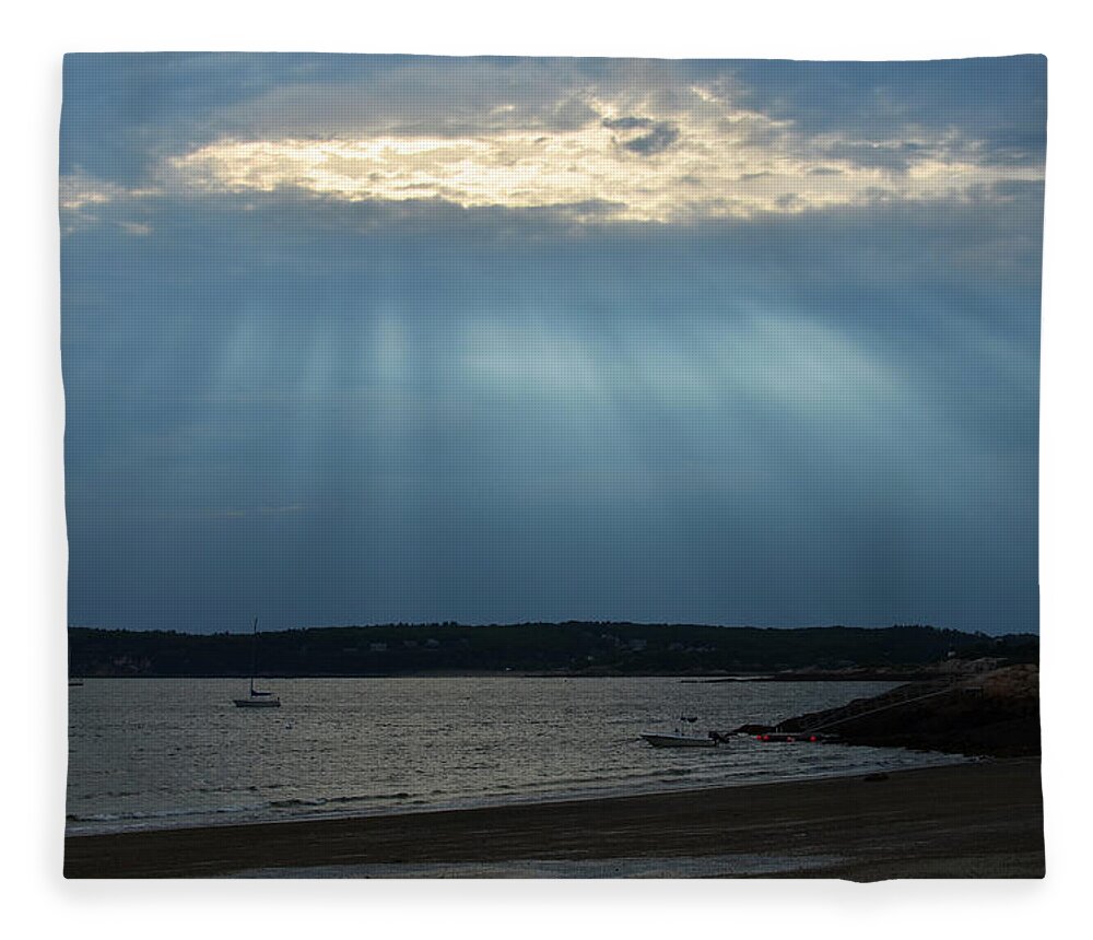 Niles Fleece Blanket featuring the photograph Sunrays over Niles beach by Toby McGuire