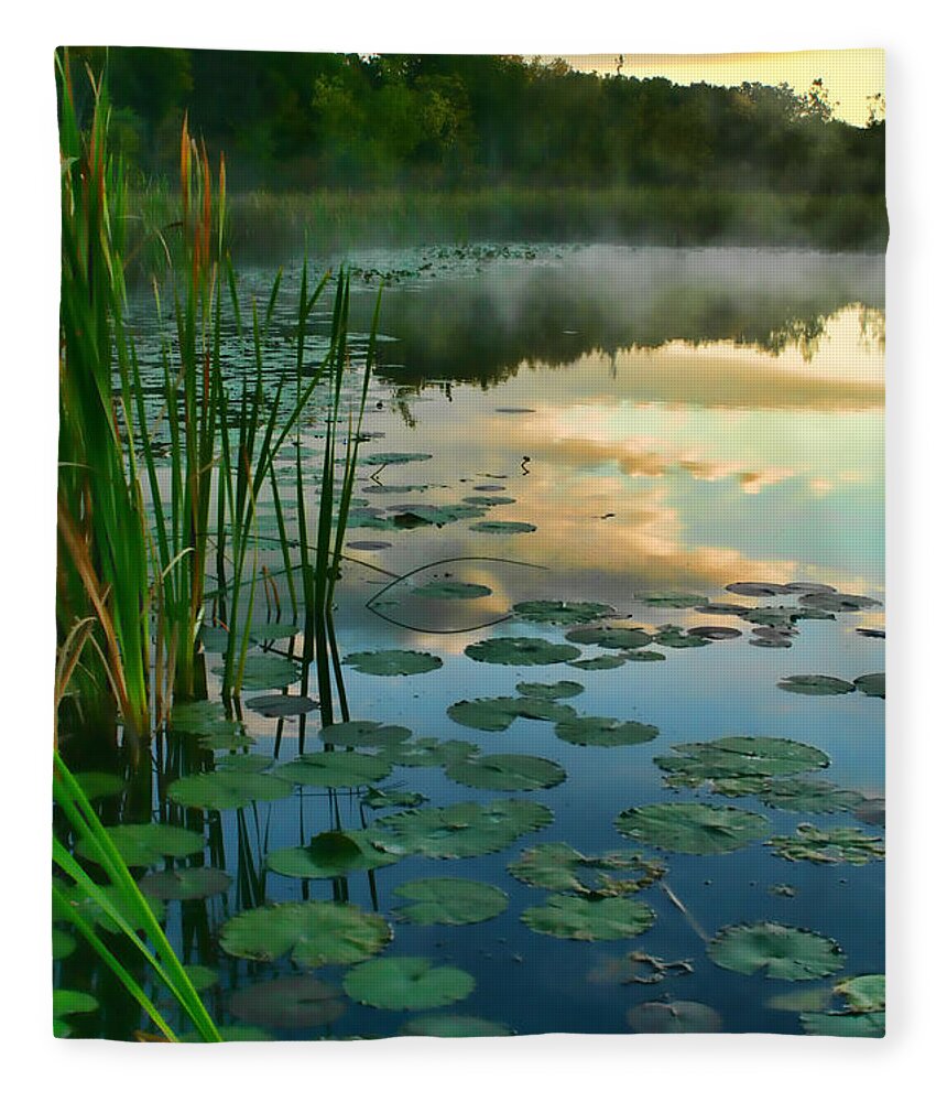 Pokagon State Park Fleece Blanket featuring the photograph Sunrise at Pokagon State Park by Shari Jardina