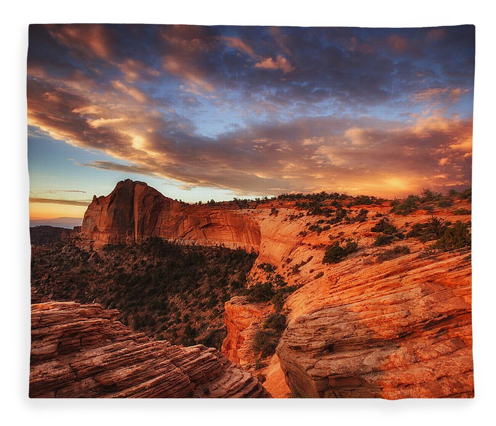 Sunrise Fleece Blanket featuring the photograph Sunrise Over Canyonlands by Darren White