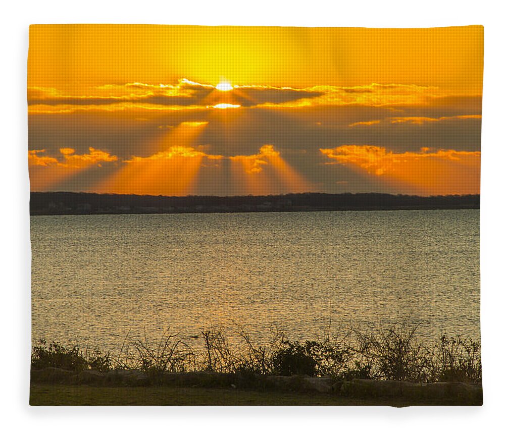 Sunrise Fleece Blanket featuring the photograph Here comes the Sun by Nautical Chartworks