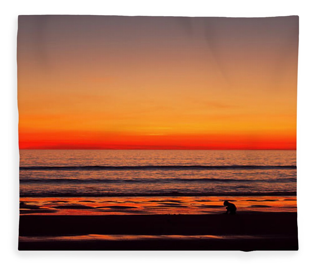 Tranquility Fleece Blanket featuring the photograph Sunset At Cable Beach by Timothylui1105