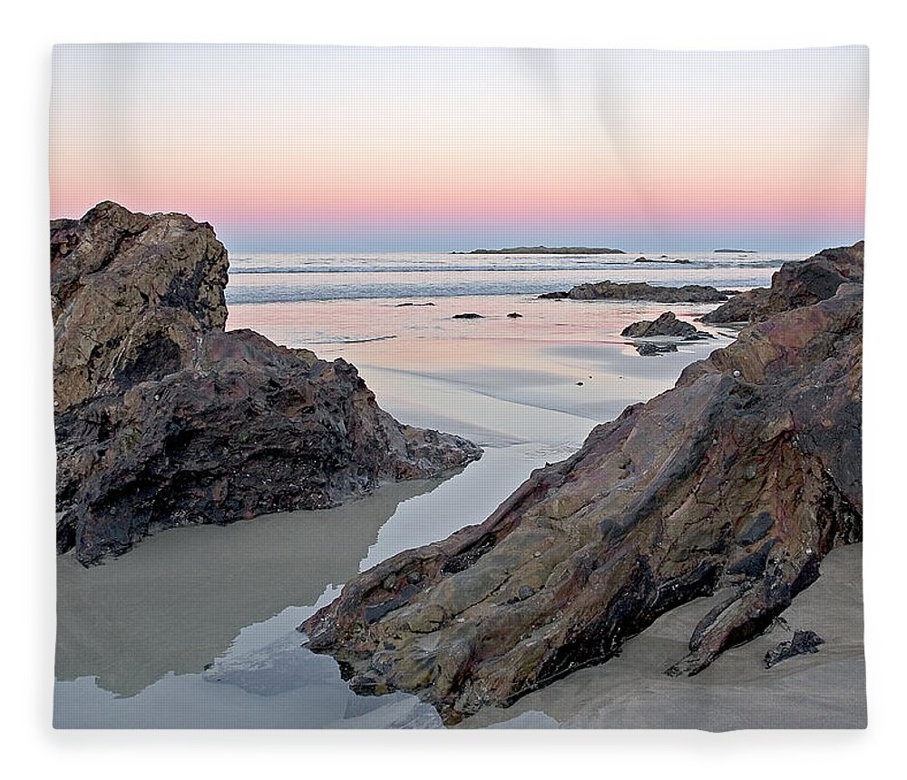 Beach Fleece Blanket featuring the photograph Sunset Denhams Beach. by Steven Ralser