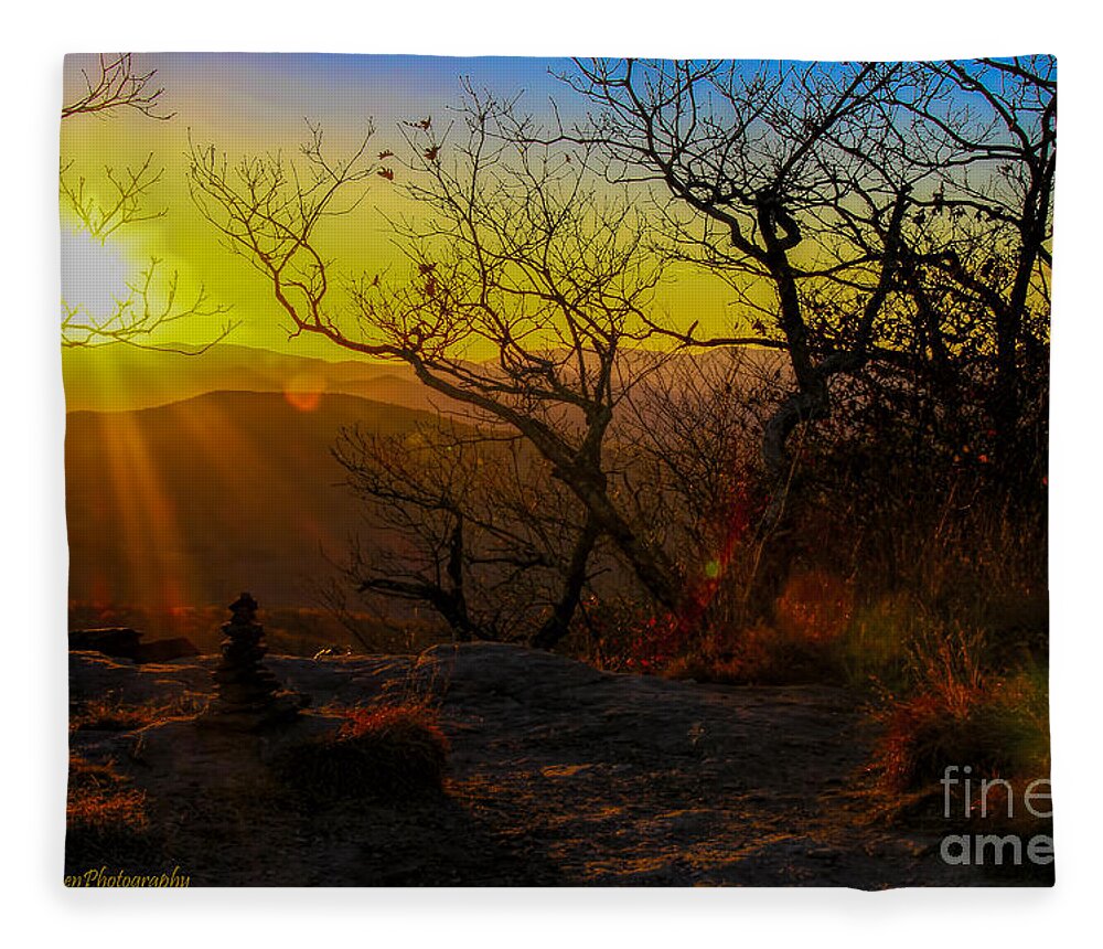 Blood Mountain Fleece Blanket featuring the photograph Sunset from Blood Mountain by Barbara Bowen