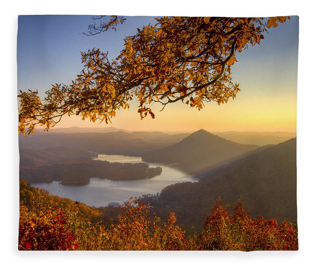 Appalachia Fleece Blanket featuring the photograph Sunset Light by Debra and Dave Vanderlaan
